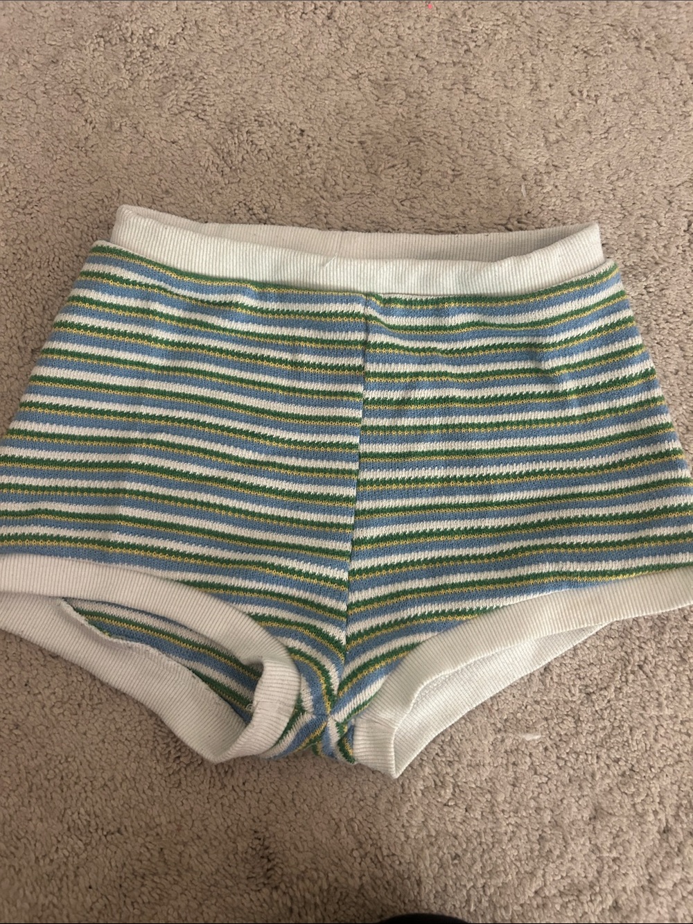 Striped knit shorts